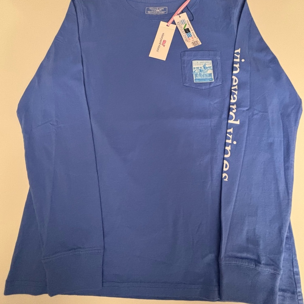 Vineyard Vines 146th Kentucky Derby Long Sleeve blue shirt. Women’s size sm.NWT - Picture 3 of 13
